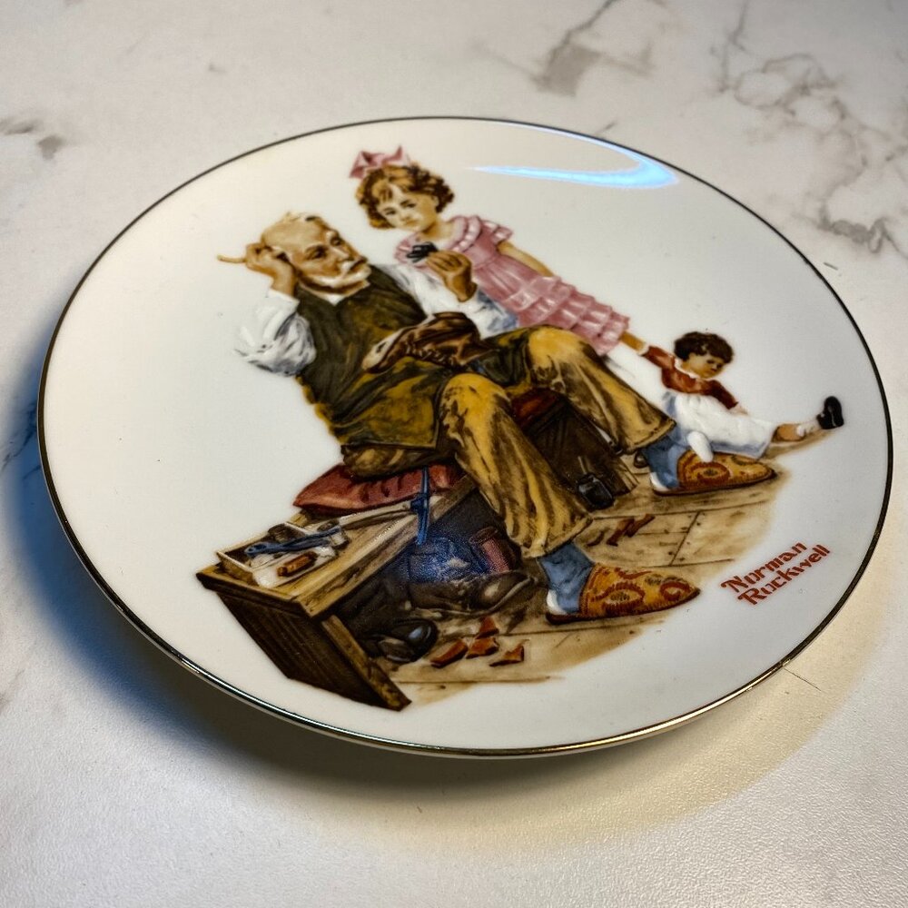 Norman Rockwell Small Plate: The Cobbler